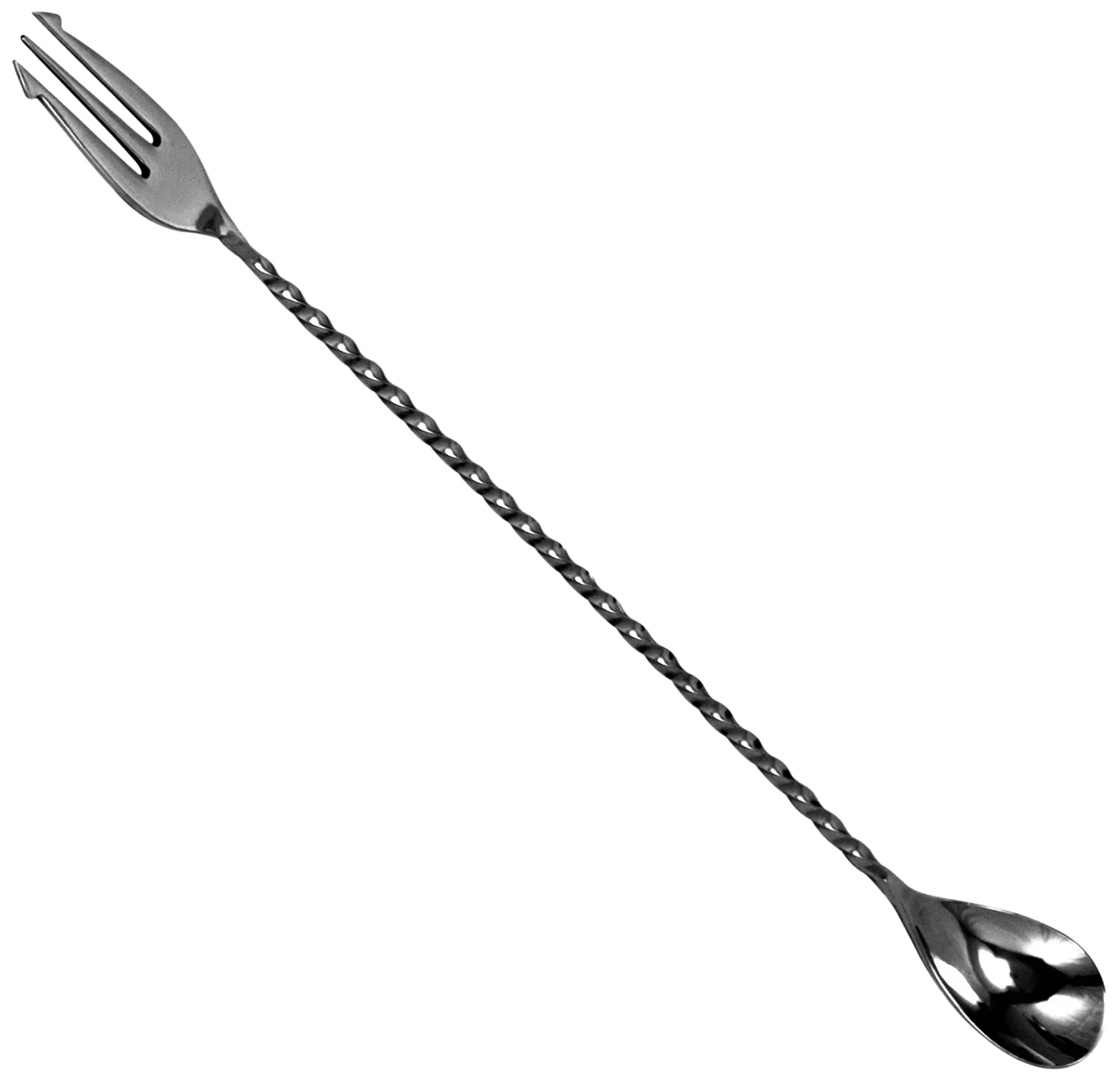 Łyżka barmańska z widelcem 30 cm czarna / BAR PROFESSIONAL