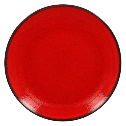 FIRE Talerz płaski, okrągły 24 cm czerwony / RAK PORCELAIN