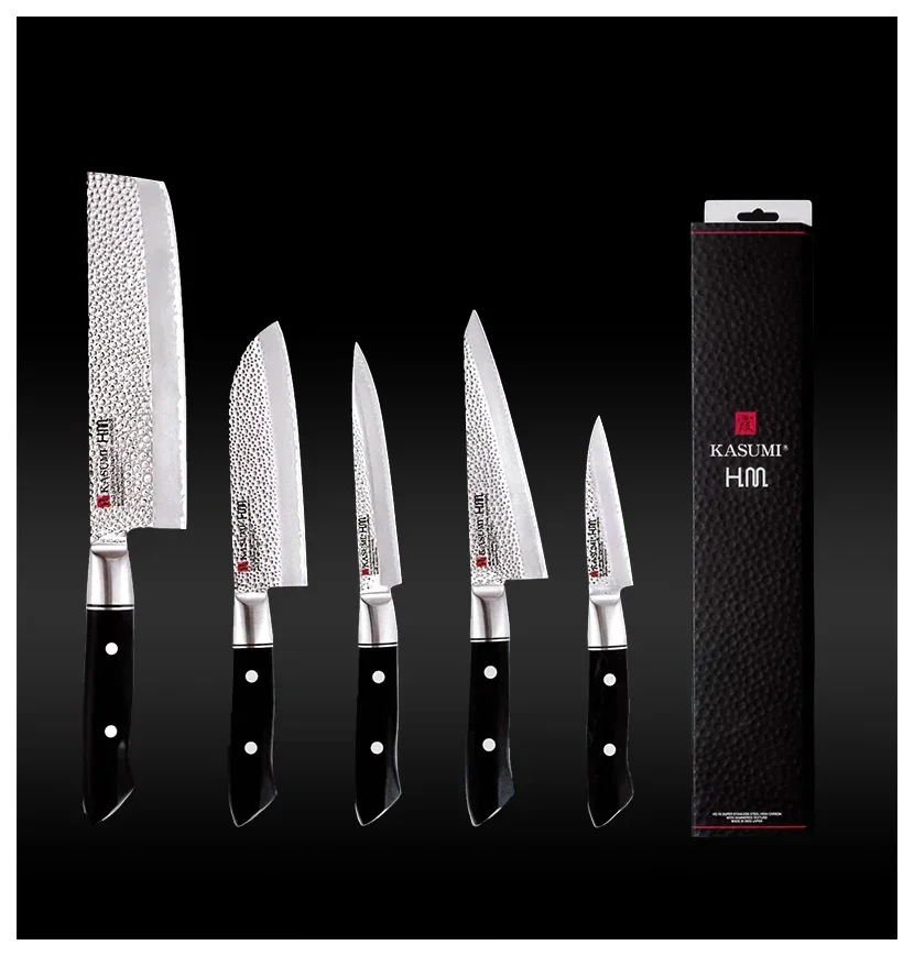 VG-10 HM Nóż japoński Santoku kuty 18 cm  młotkowany / KASUMI