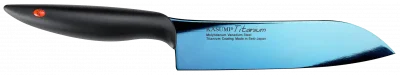 TITANIUM Nóż japoński Santoku 18 cm niebieski / KASUMI
