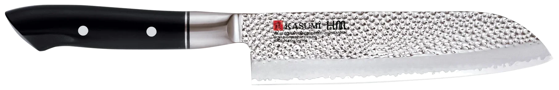 VG-10 HM Nóż japoński Santoku kuty 18 cm  młotkowany / KASUMI