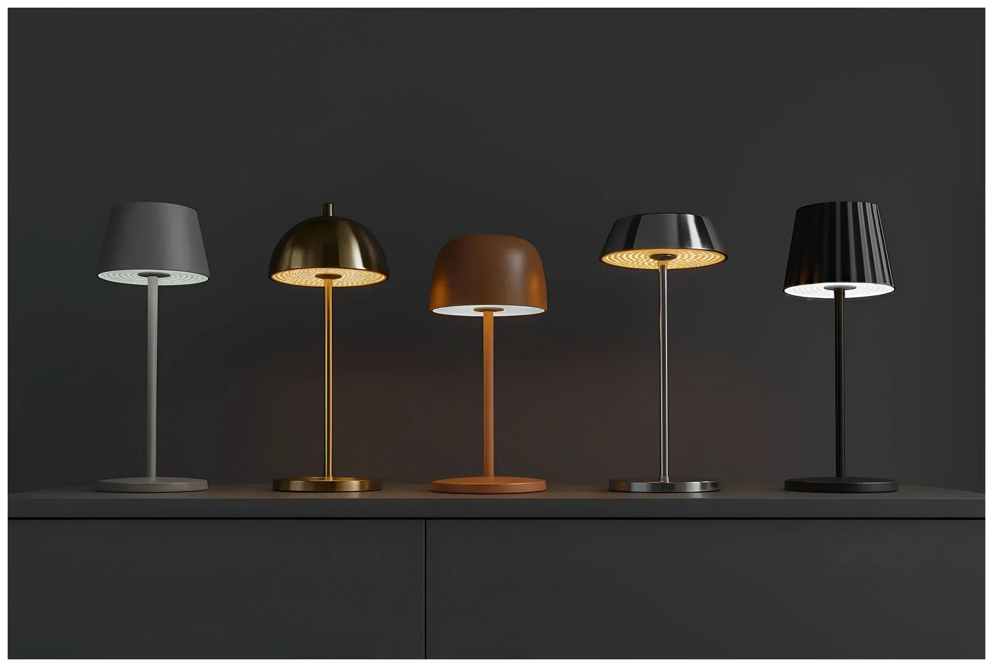 VERLO Lampa stołowa ORIS 30 cm szara