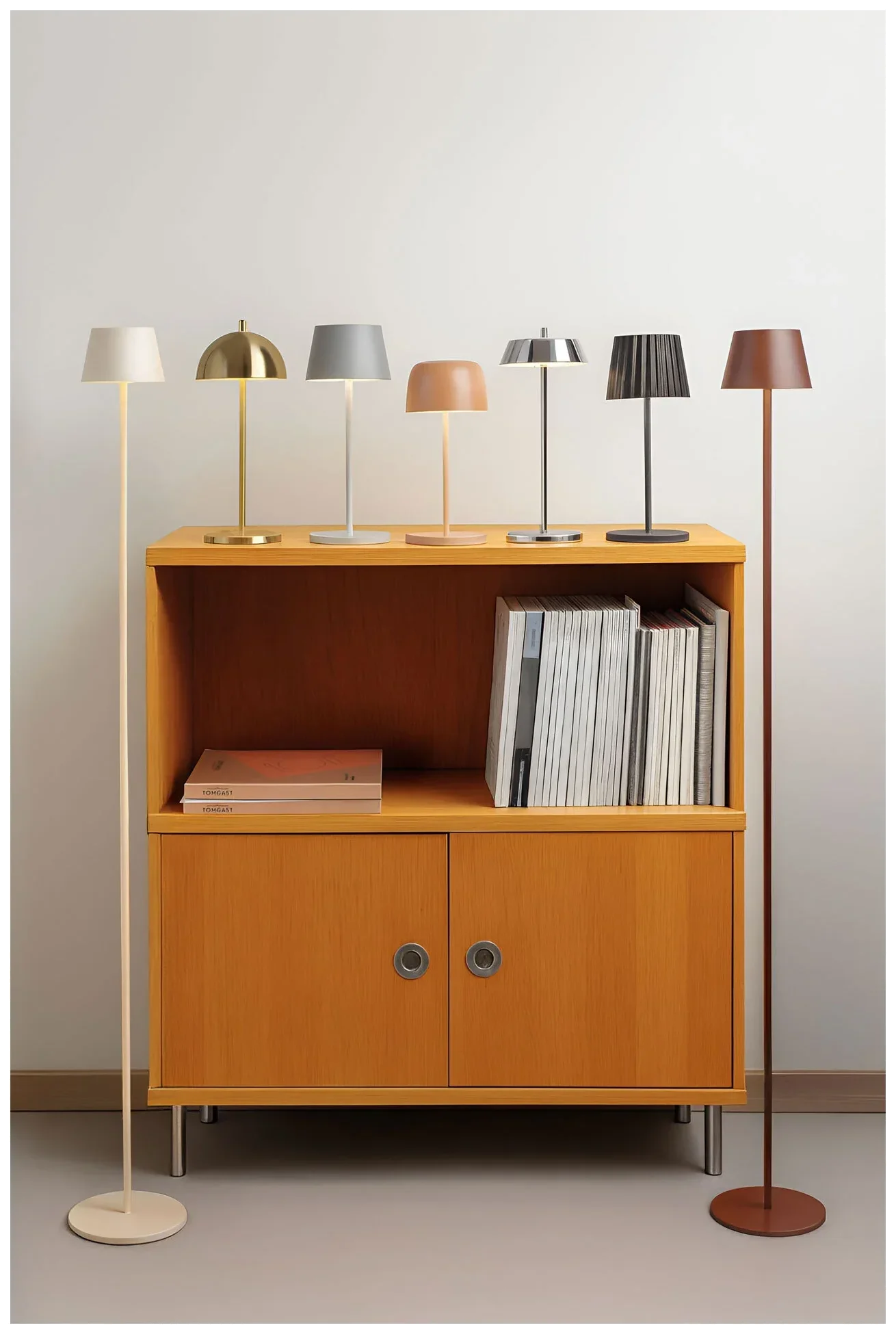 VERLO Lampa podłogowa TALI 123 cm piaskowa
