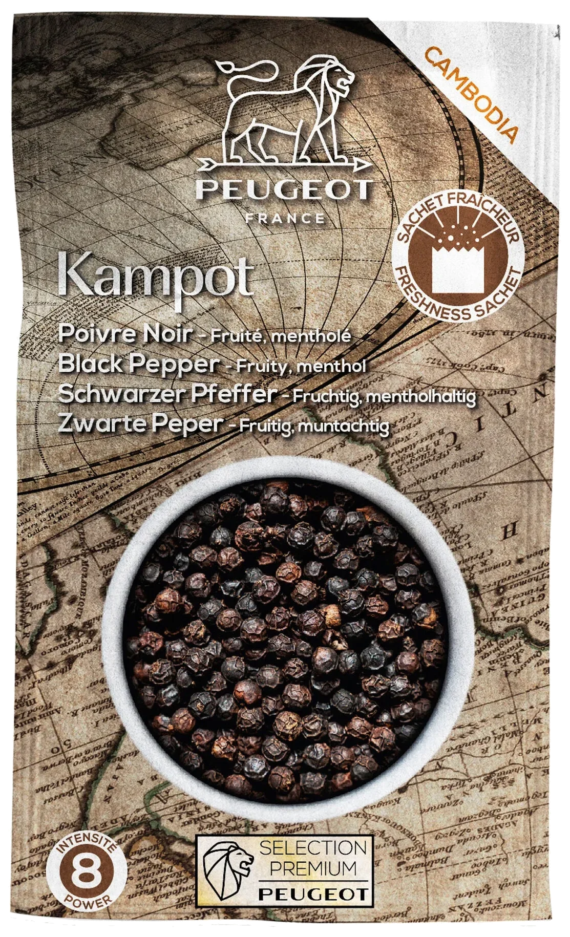 KAMPOT Pieprz czarny Kambodża 60 g / PEUGEOT