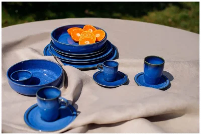 EASE RAKSTONE Talerz płaski 24 cm kobaltowy / RAK PORCELAIN
