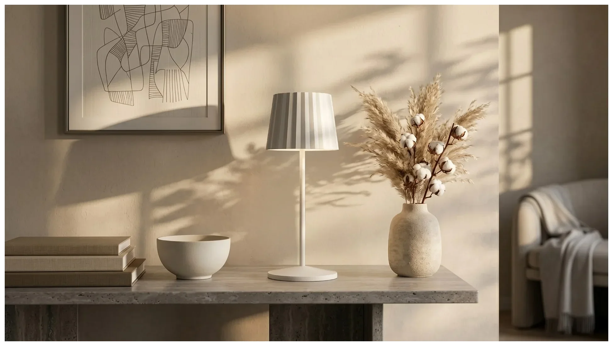 VIENNA Lampa stołowa 28 cm biała / VERLO