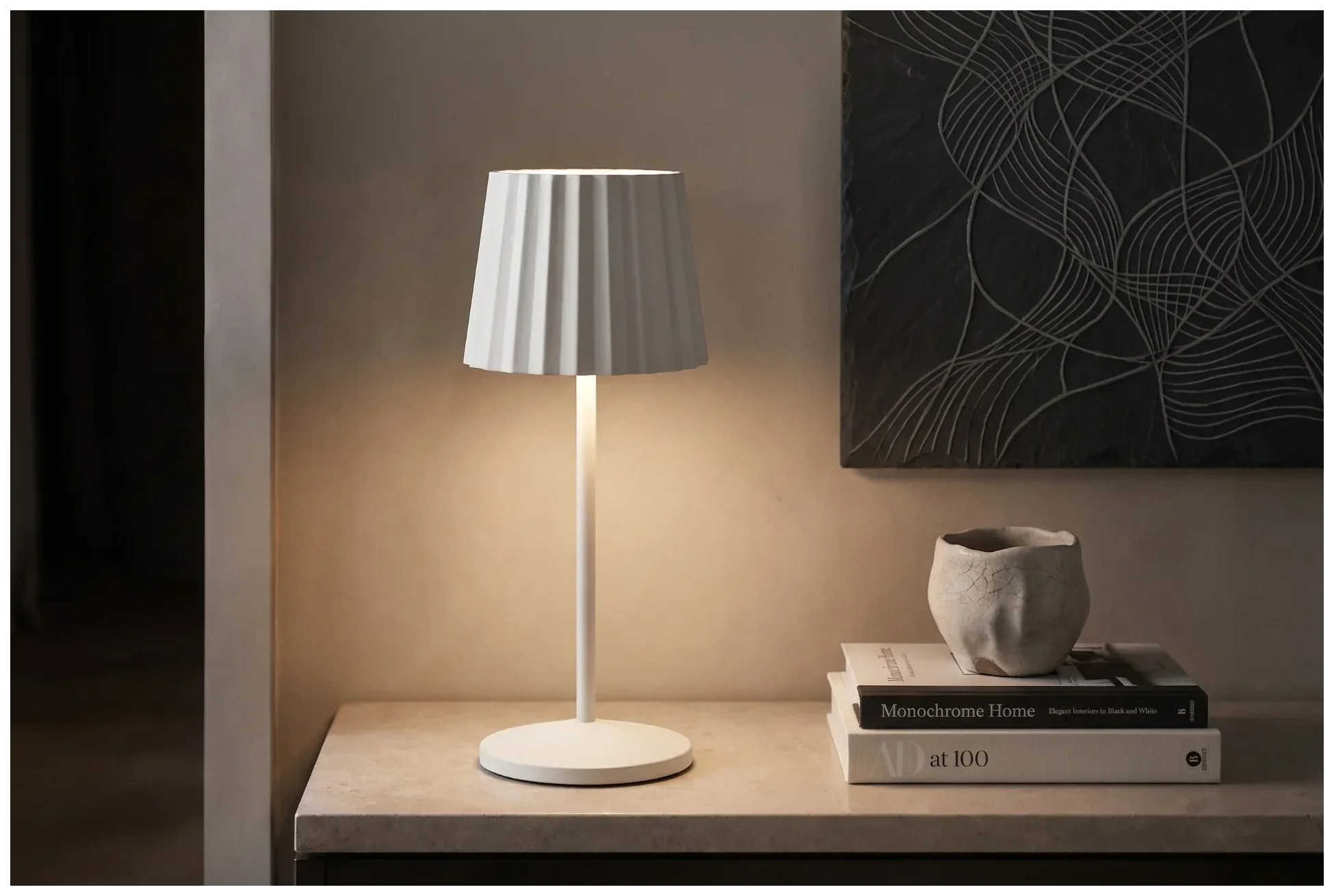 VIENNA Lampa stołowa 28 cm biała / VERLO